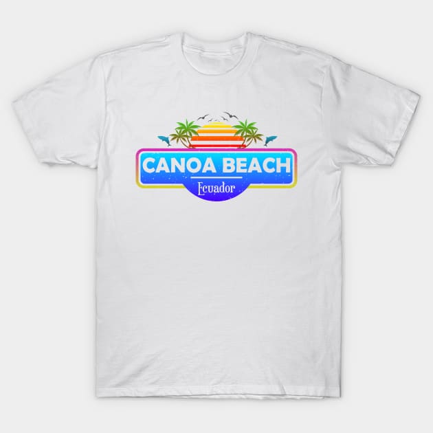 Canoa Beach Ecuador, Palm Trees Sunset Summer T-Shirt by Jahmar Anderson